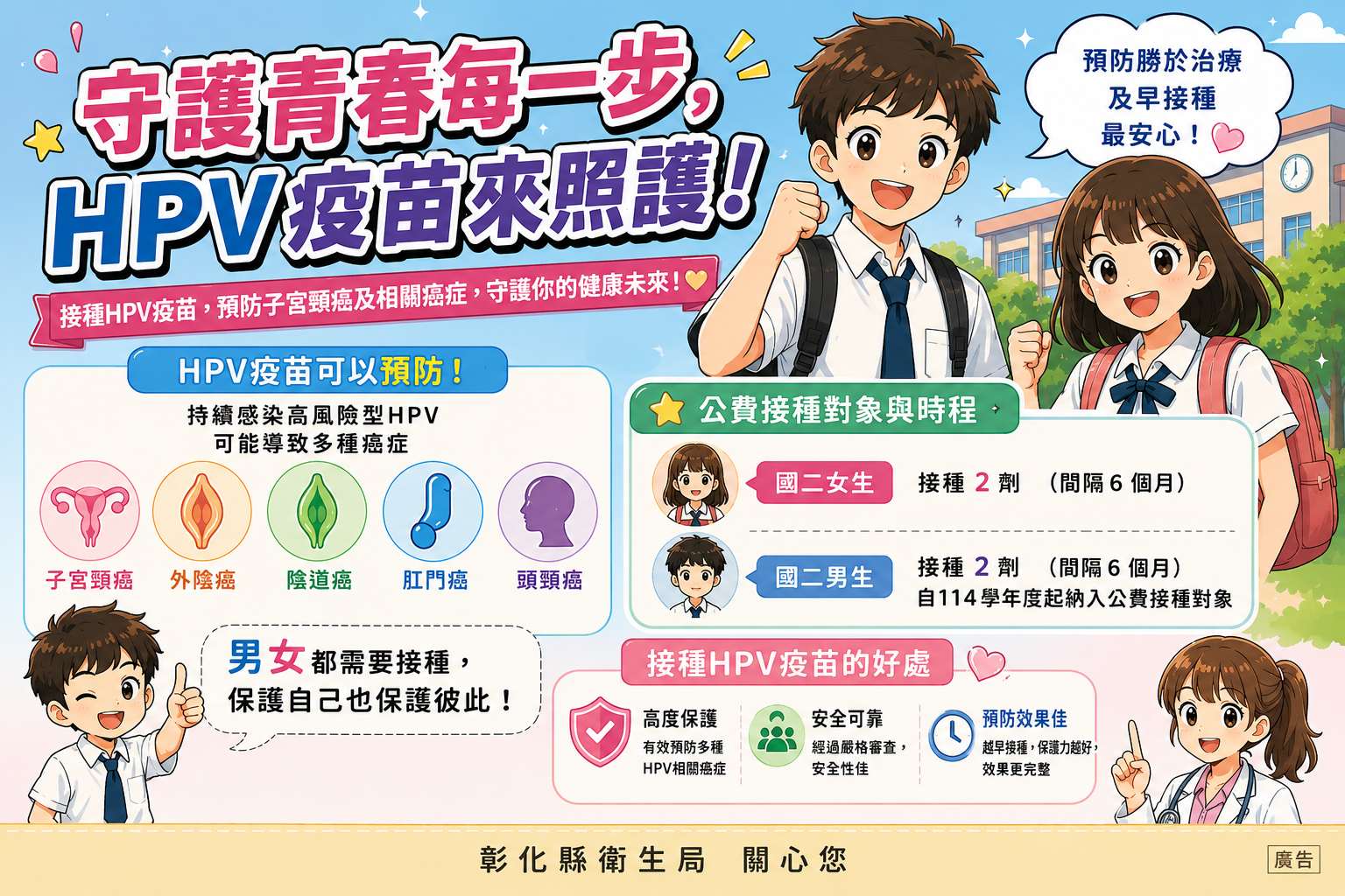 守護青春每一步，HPV疫苗來照護！宣傳圖片